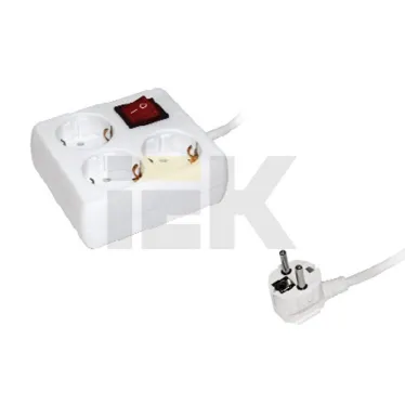 Удлинитель бытовой 3х3м с заземлением с выключателем 16А У-С03К