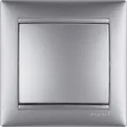 Выключатель одноклавишный, в рамку, алюминий