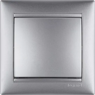 Выключатель одноклавишный, в рамку, алюминий