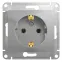 GLOSSA Розетка с заземлением в рамку алюминий