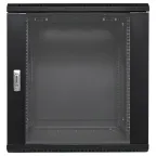 Шкаф настенный 19' TERACOM PRO 12U 600х450 мм дверь стеклянная с замком-ручкой чёрный