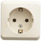 ЭТЮД Розетка наружная с заземлением без шторок бежевая