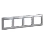 VALENA Рамка 4 поста горизонтальная алюминий