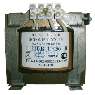 ОСО-0,25 УХЛ3 220/36, IP00, трансформатор