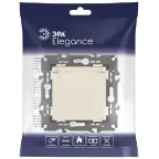 Розетка 2P+E Schuko со шторками с крышкой, 16А-250В, Эра Elegance, сл.кость, 14-2103-02