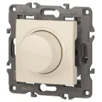 Светорегулятор поворотно-нажимной, 400ВА 230В, Эра Elegance, сл.кость,14-4101-02