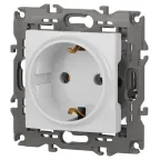 Розетка 2P+E Schuko, 16А-250В, Эра Elegance, белый, 14-2101-01