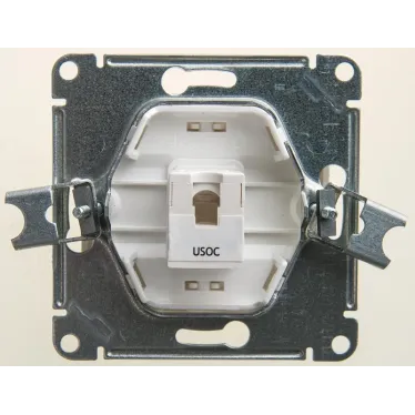 GLOSSA Розетка телефонная RJ11 перламутр в рамку