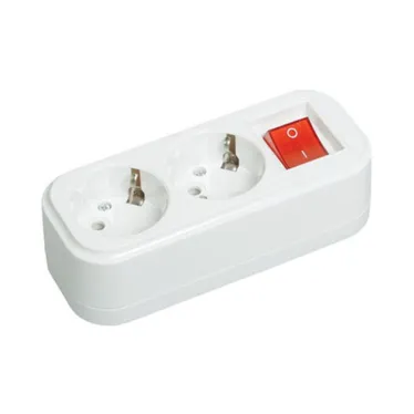 Розетка переносная разборная выключатель К02В 2 места CLASSIC