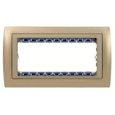 Рамка с суппортом на 8 узких модулей, S82C, шампань - шампань