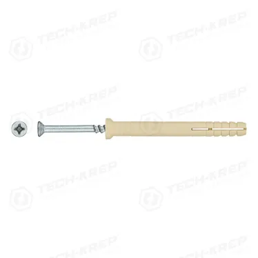 Дюбель-гвоздь 6х60 потайной бортик, нейлон (100шт)