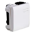 Выключатель одноклавишный, 2 модуля, белый