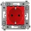Avanti Розетка в стену, 2P+E, с защитными шторками, ''Красный квадрат''