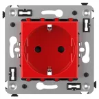 Avanti Розетка в стену, 2P+E, с защитными шторками, ''Красный квадрат''