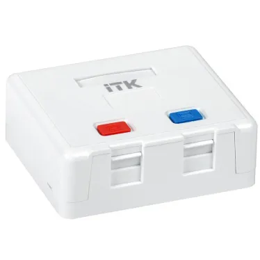 Корпус настенной розетки для 2 модулей Keystone Jack