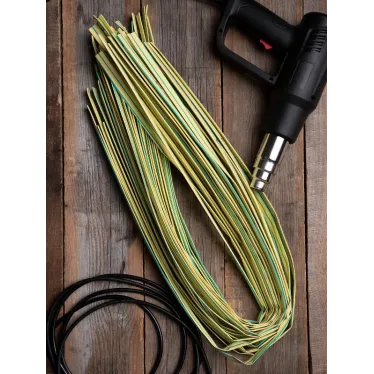 Трубка термоусаживаемая ТУТ нг 10/5 желто-зеленая в отрезках по 1м PROxima