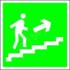 Знак безопасности BL-3015B.E15"Напр. к эвакуац. выходу по лестн. вверх (прав.)" | a14593 | Белый свет