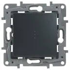 ETIKA Переключатель одноклавишный с подсветкой антрацит автоматические зажимы 10AX