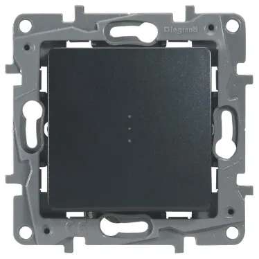 ETIKA Переключатель одноклавишный с подсветкой антрацит автоматические зажимы 10AX