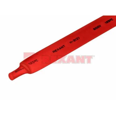 Термоусаживаемая трубка 12,0 6,0 мм, красная, упаковка 50 шт. по 1 м, REXANT