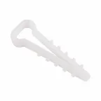 Дюбель-хомут нейлоновый прямоугольный 5-10 мм белый упаковка 100 шт., REXANT