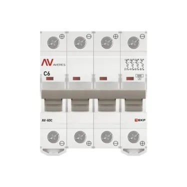 Выключатель автоматический AV-6 DC 4P 6A (C) 6kA AVERES