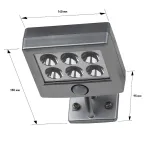 Прожектор с датчиком движения c выносной солнечной батареей, 6LED,150lm ERAFS024-07