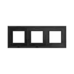 Рамка из натурального стекла, ''Avanti'', черная, 6 модулей