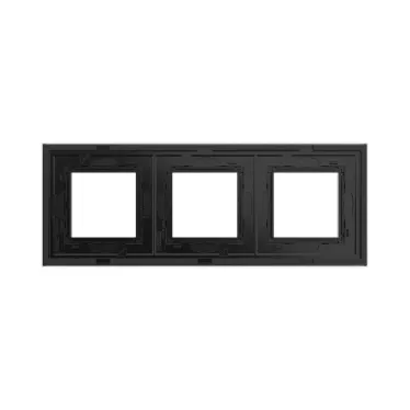 Рамка из натурального стекла, ''Avanti'', черная, 6 модулей