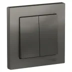 Выключатель двухклавишный ATLASDESIGN схема 5 10АХ в сборе сталь