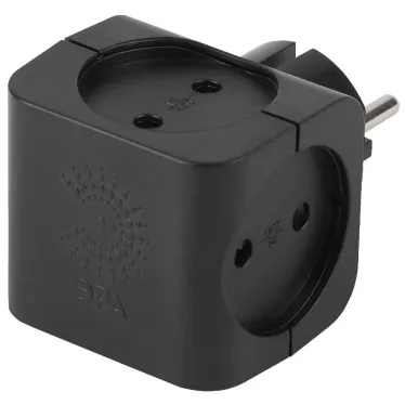 Тройник 4гн, без заземл (чёрный) (10/60/2640) SP-4-B