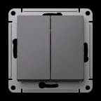 ATLASDESIGN 2-клавишный ВЫКЛЮЧАТЕЛЬ с самовозвратом, 10АХ, механизм, БАЗАЛЬТ