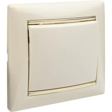 VALENA Рамка 1 пост слоновая кость/золото