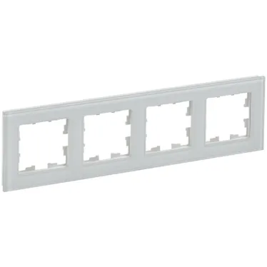 BRITE Рамка 4 поста РУ-4-2-БрБ стекло белый