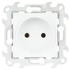 Розетка 2К без защитных шторок, белый