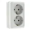 Рим Розетка двойная 16А с заземлением белая
