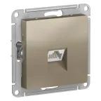 ATLASDESIGN РОЗЕТКА компьютерная RJ45, кат. 6A, механизм, ШАМПАНЬ