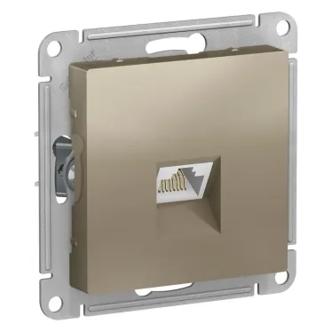 ATLASDESIGN РОЗЕТКА компьютерная RJ45, кат. 6A, механизм, ШАМПАНЬ