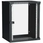 Шкаф LINEA WE 15U 600x450мм дверь стекло черный