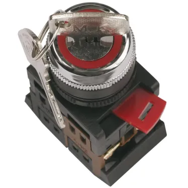 Переключатель AKS-22-2 с ключом 2 позиции I-O черный