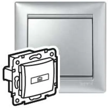 VALENA Выключатель ключ-карта 10A алюминий