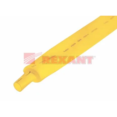Термоусаживаемая трубка 25,0 12,5 мм, желтая, упаковка 10 шт. по 1 м, REXANT