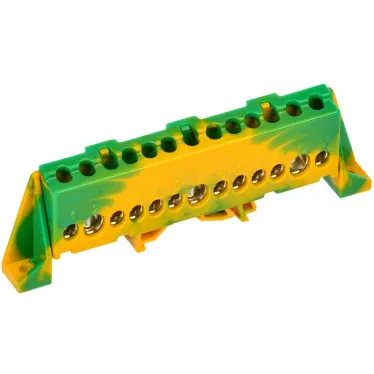 TEKFOR Шина PE земля в комбинированном DIN-изоляторе Стойка 8х12-13-ЖЗ IEK