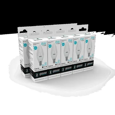 Лампа светодиодная LED 8 Вт 540 лм 4100К свеча нейтральный E14 AC 220В Elementary Gauss