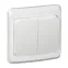 ЭТЮД Выключатель двухклавишный скрытый с подсветкой белый сх.5