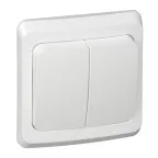 ЭТЮД Выключатель двухклавишный скрытый с подсветкой белый сх.5