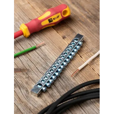 Шина PEN 'ноль-земля' (6x9мм) 14 отв. цинк креп еж по краям '