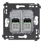 Avanti Компьютерная розетка RJ-45 в стену кат.5e двойная Закаленная сталь