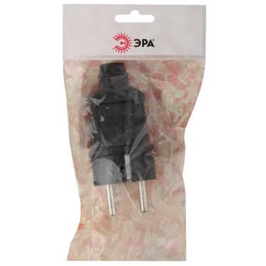 Вилка с/з прямая 16A черная (24/240/5040) Vx2-B