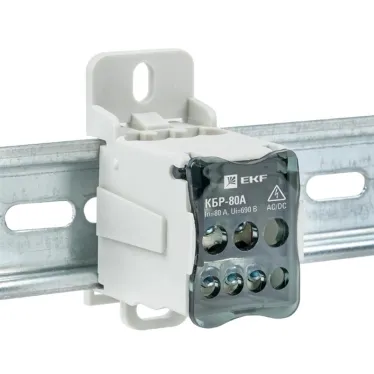 Блок распределения (Кросс) крепеж на панель DIN КБР-80А